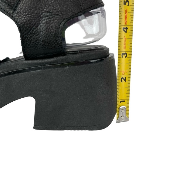 Black Chunky Platform Shoes with Studded Straps - Picture 8 of 10